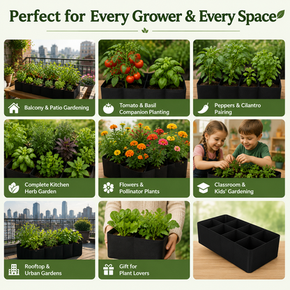 🌱 Divided Fabric Grow Bags — One Bag, Eight Plants, Zero Root Tangles