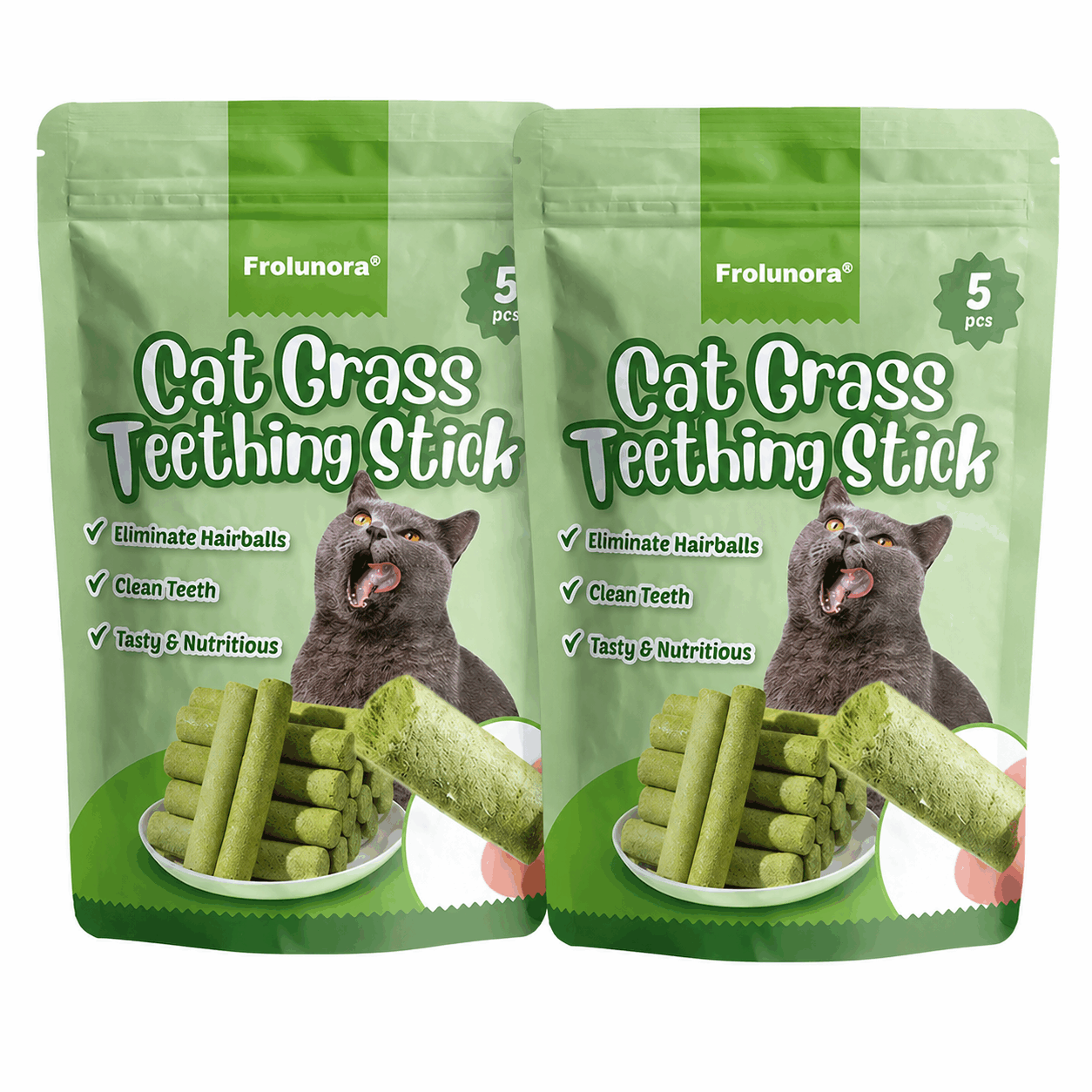 Frolunora® Cat Grass Teething Sticks 😺 upsell