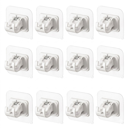 No-Drill Curtain Rod Brackets – Heavy-Duty 13LBS Capacity, Waterproof Adhesive Holders for Kitchen, Bathroom & Home Decor