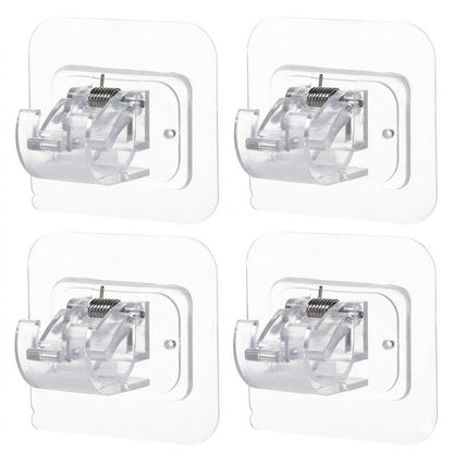 No-Drill Curtain Rod Brackets – Heavy-Duty 13LBS Capacity, Waterproof Adhesive Holders for Kitchen, Bathroom & Home Decor