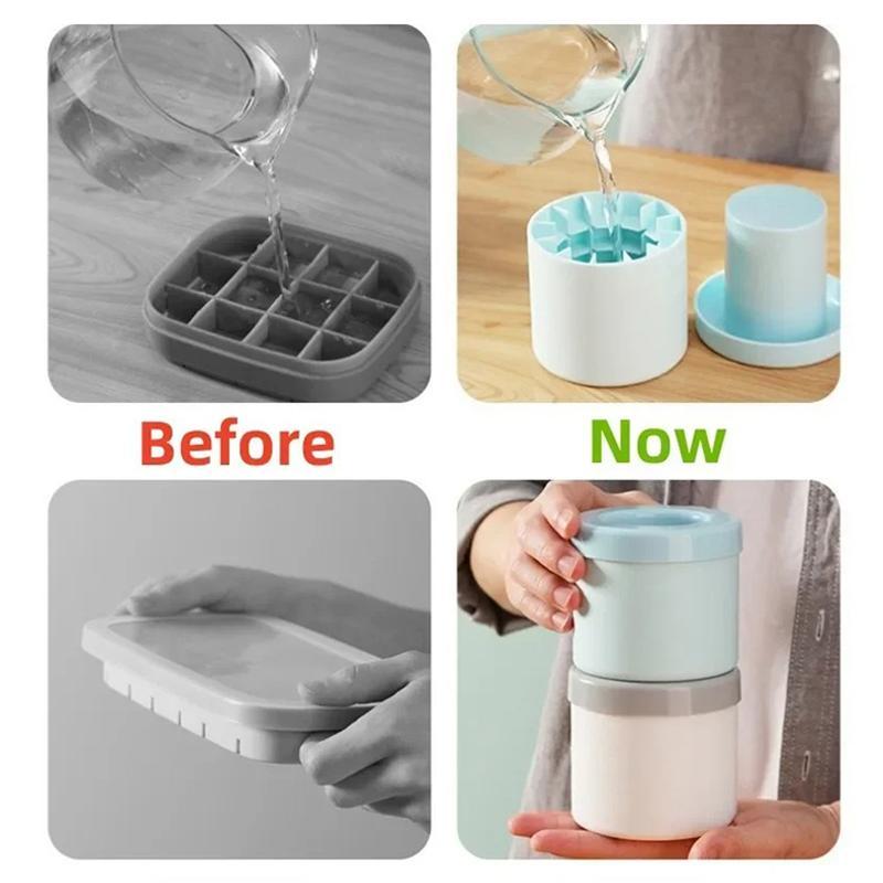 Silicone ice cube mold - DIY homemade ice maker for summer in the refrigerator