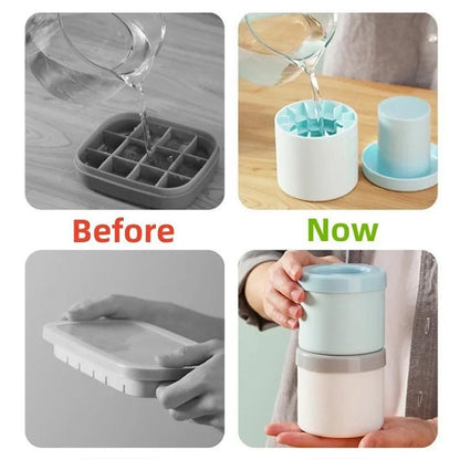 Silicone ice cube mold - DIY homemade ice maker for summer in the refrigerator