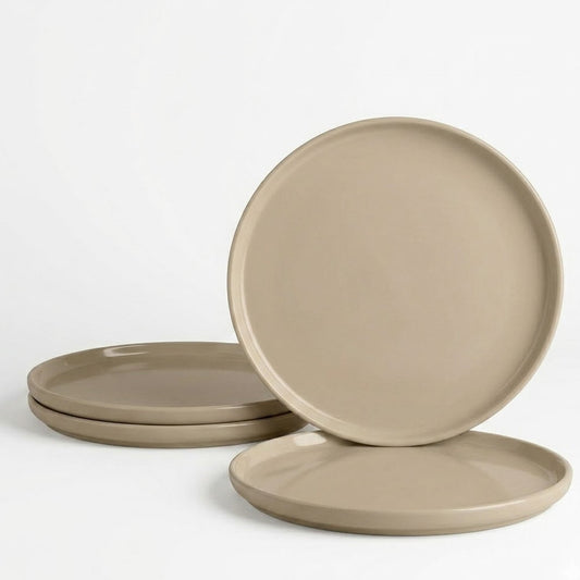 Avoleris Modern Minimalist Glazed Ceramic Dinner Plate: Matte Finish Flat Plate for Steak and Pasta, High-End Stoneware Tableware
