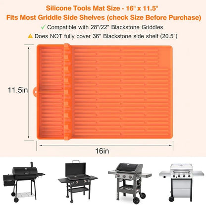 🌞🍖Silicone BBQ Side Shelf Mat — Keep Tools Clean & Close