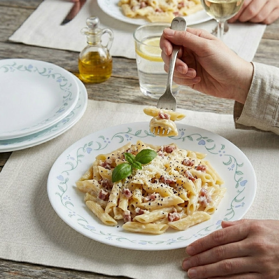 Avoleris Enchanted Vine Series: Forest-Themed Floral Printed Large Dinner Plate for Pasta and Steak, Cozy Home Dining Tableware