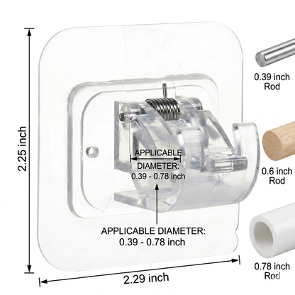 No-Drill Curtain Rod Brackets – Heavy-Duty 13LBS Capacity, Waterproof Adhesive Holders for Kitchen, Bathroom & Home Decor