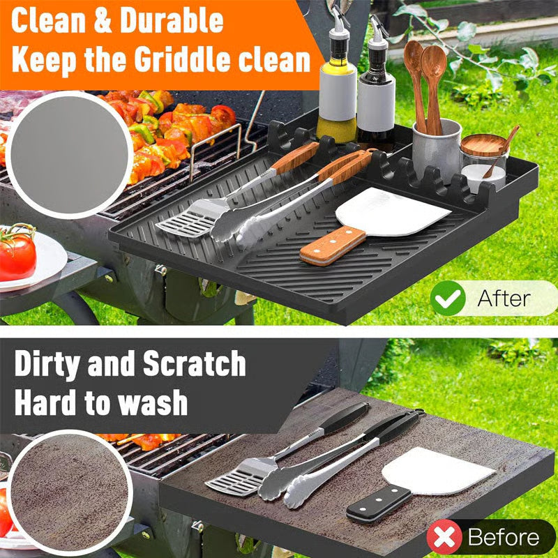 🌞🍖Silicone BBQ Side Shelf Mat — Keep Tools Clean & Close