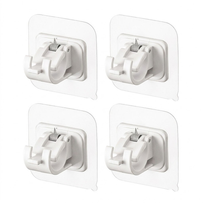 No-Drill Curtain Rod Brackets – Heavy-Duty 13LBS Capacity, Waterproof Adhesive Holders for Kitchen, Bathroom & Home Decor