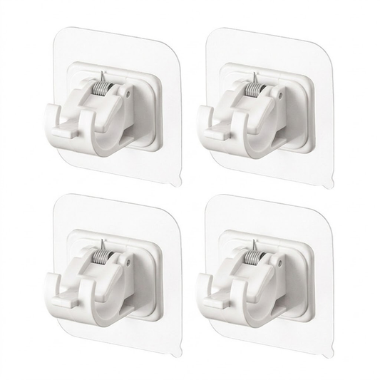 No-Drill Curtain Rod Brackets – Heavy-Duty 13LBS Capacity, Waterproof Adhesive Holders for Kitchen, Bathroom & Home Decor