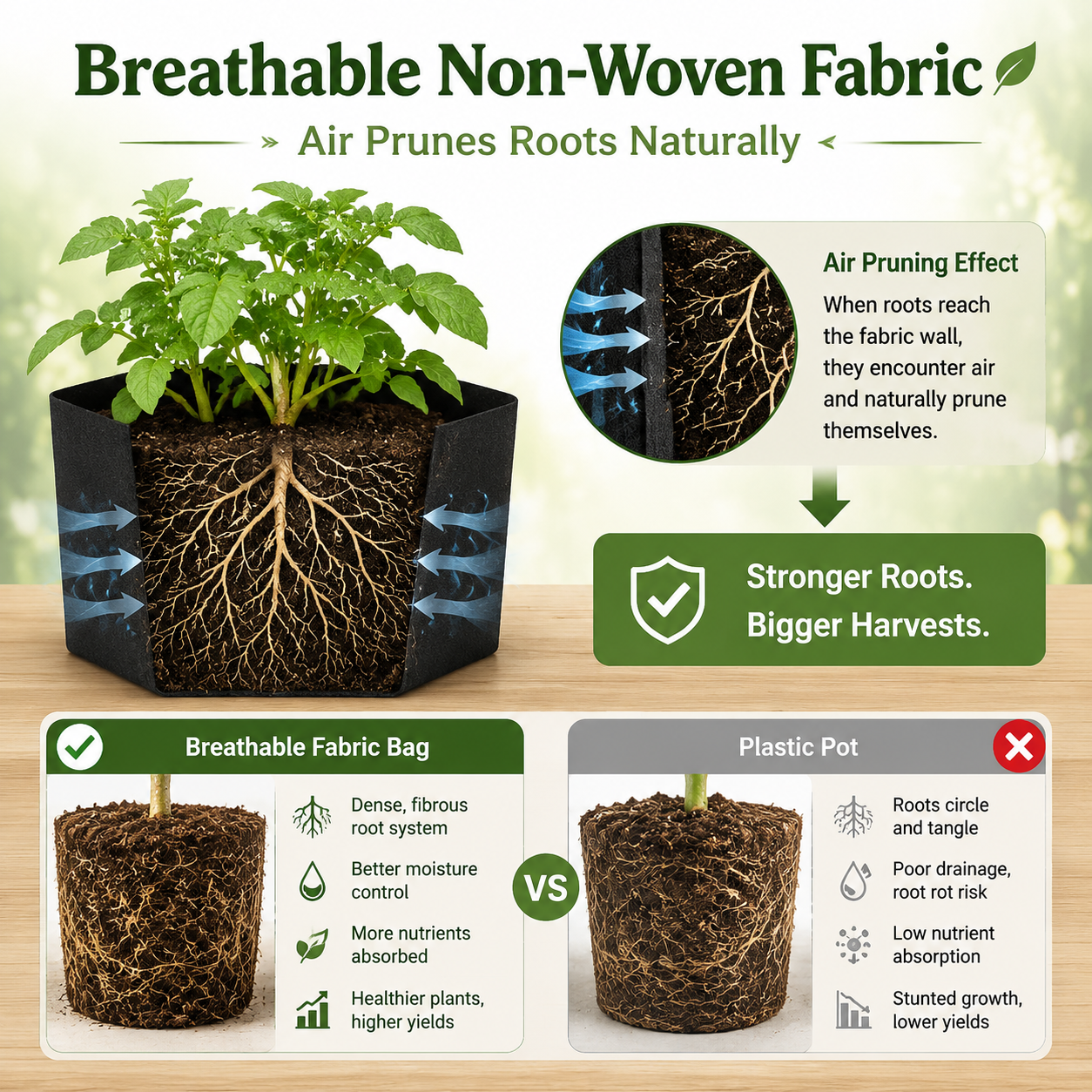 🌱 Divided Fabric Grow Bags — One Bag, Eight Plants, Zero Root Tangles