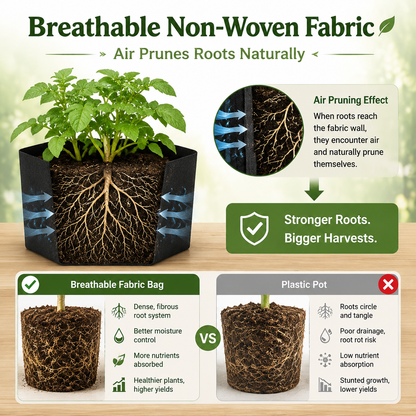 🌱 Divided Fabric Grow Bags — One Bag, Eight Plants, Zero Root Tangles