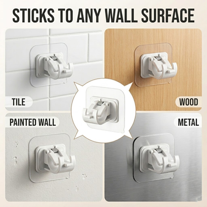 No-Drill Curtain Rod Brackets – Heavy-Duty 13LBS Capacity, Waterproof Adhesive Holders for Kitchen, Bathroom & Home Decor