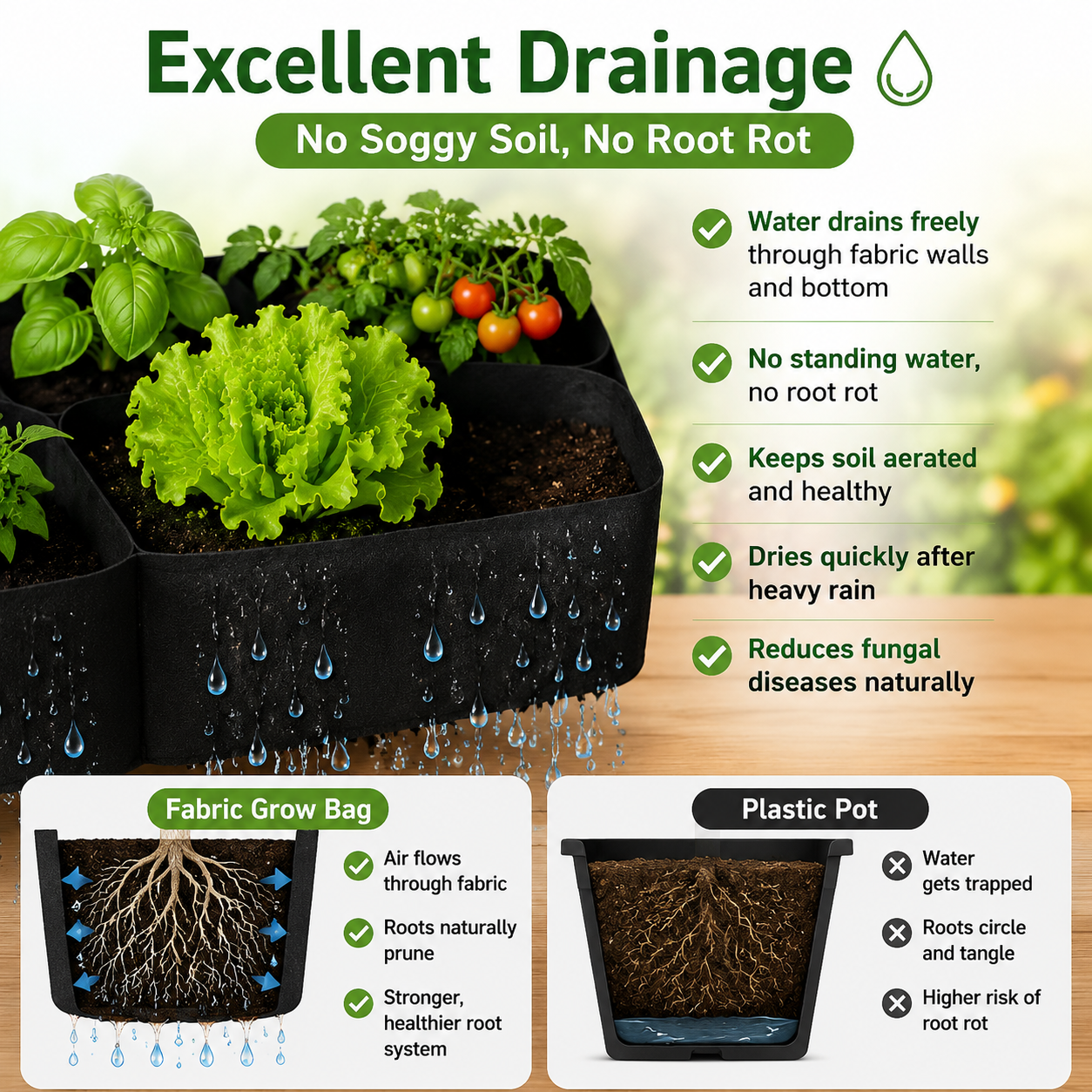 🌱 Divided Fabric Grow Bags — One Bag, Eight Plants, Zero Root Tangles