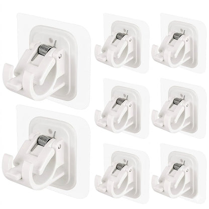 No-Drill Curtain Rod Brackets – Heavy-Duty 13LBS Capacity, Waterproof Adhesive Holders for Kitchen, Bathroom & Home Decor