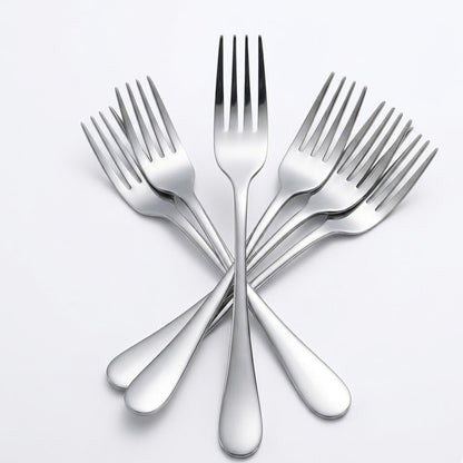 Avoleris Food-Grade Stainless Steel Dinner Forks: Mirror Polished Heavy-Duty Cutlery, Rust-Resistant Tableware