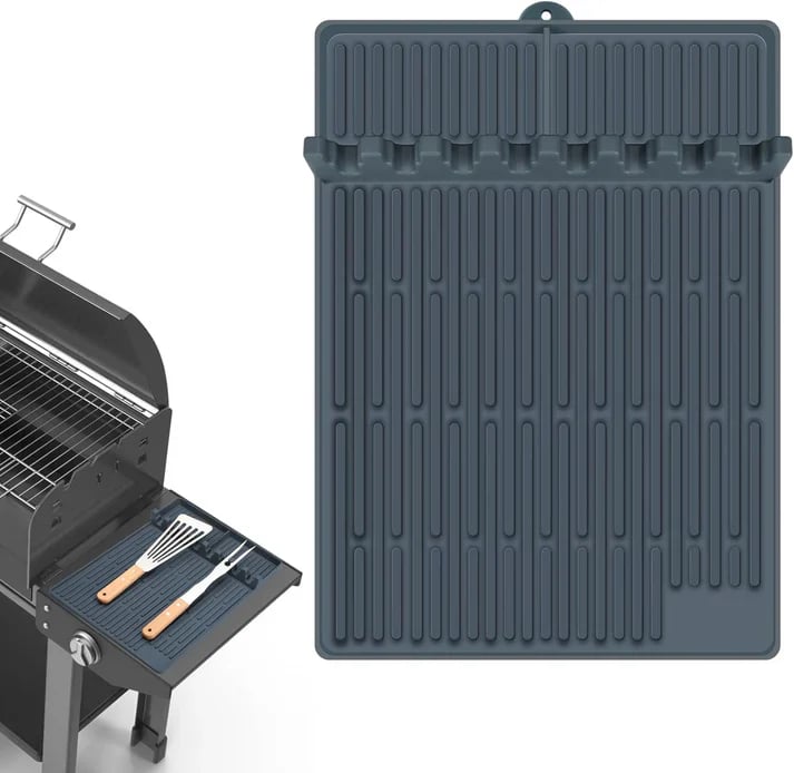 🌞🍖Silicone BBQ Side Shelf Mat — Keep Tools Clean & Close