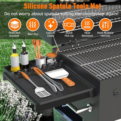 🌞🍖Silicone BBQ Side Shelf Mat — Keep Tools Clean & Close