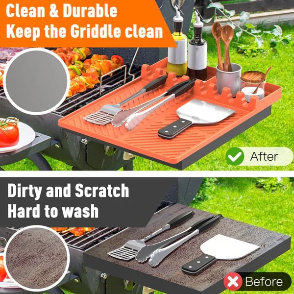 🌞🍖Silicone BBQ Side Shelf Mat — Keep Tools Clean & Close