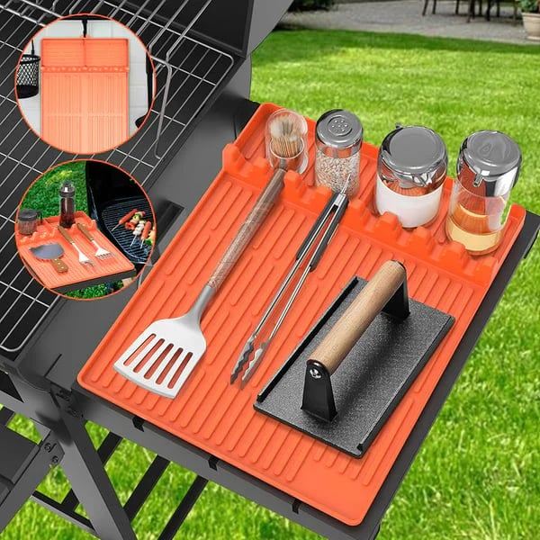 🌞🍖Silicone BBQ Side Shelf Mat — Keep Tools Clean & Close