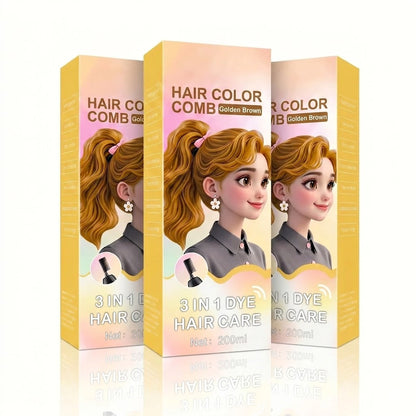 Herbal Hair Dye Comb  Easy Hair Coloring at Home Natural Plant-Based Formula Soft,Shiny Results